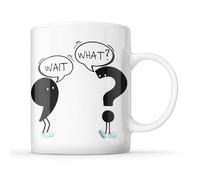 McMug - Wait, What? - Divertente Grammatica, virgola e punto interrogativo tazza inglese, ceramica, 11fl.oz.
