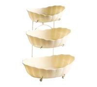 MCMUZKZS Cesto a Più Livelli per Frutta, Verdura, Pane, Vassoio Da Portata, Espositore per Pasticceria, Tea Party, Buffet E Servizio, Giallo 28.5x25x31cm