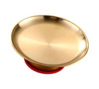 MCMUZKZS Ciotola Buddha per Frutta Offerta con Vassoio Decorativo E Base Rialzata Realizzata in Metallo Resistente con Superficie Adatta per Altare Dome, 7inch