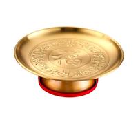 MCMUZKZS Ciotola Buddha per Frutta Offerta con Vassoio Decorativo E Base Rialzata Realizzata in Metallo Resistente con Superficie Adatta per Altare Dome, 7inch Fu Character