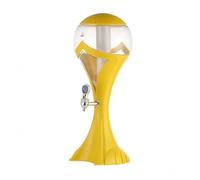 MCMUZKZS Contenitore per Dispensing Birra Dispenser Sferico con Serbatoio Superiore Trasparente Rubinetto Laterale Integrato Colonna Luminosa Centrale Base, Giallo, 3L