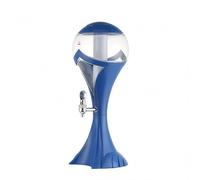 MCMUZKZS Contenitore per Dispensing Birra Dispenser Sferico con Serbatoio Superiore Trasparente Rubinetto Laterale Integrato Colonna Luminosa Centrale Base, Blu, 3L