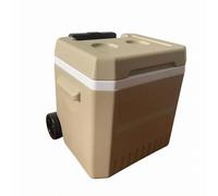 MCMUZKZS Contenitore Termico Portatile con Ruote Capiente Organizer per Manico Robusto Porta Bicchieri Facile da Trasportare Adatto a Picnic Campeggio Eventi Sportivi Casa 18L, Giallo Deserto