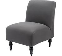 MCNDSI Coprisedia Senza Braccioli Elasticizzati Copripoltrona Senza Braccioli Accent Copri Poltroncina Stampato Fodera per Sedia Senza Braccioli per Camera (Color : Dark Gray, Size : 2pcs)