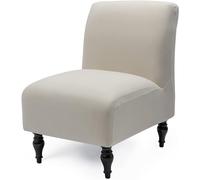 MCNDSI Coprisedia Senza Braccioli Elasticizzati Copripoltrona Senza Braccioli Accent Copri Poltroncina Stampato Fodera per Sedia Senza Braccioli per Camera (Color : Beige Flower, Size : 1pc)