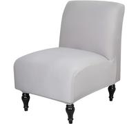 MCNDSI Coprisedia Senza Braccioli Elasticizzati Copripoltrona Senza Braccioli Accent Copri Poltroncina Stampato Fodera per Sedia Senza Braccioli per Camera (Color : Light Gray, Size : 1pc)