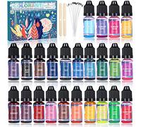 McNory Colorante Per Candele, 24 Colori Colorante a Cera Per Fare Candele, Pintura a Base Di Olio Per Cera, Colorante Liquido Altamente Concentrato Per Candele,per cera gel, paraffina,cera di soia etc