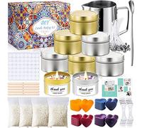 McNory Kit per Fabbricazione Candele DIY, Fabbricazione Candele Kit DIY Set Regalo,480g Cera d’api Naturale, 50 Stoppini Cerato con Sostenitori,8 Candele Fai-da-Te Barattoli Latta Creazione