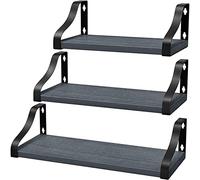 McNory Mensole da Muro, Set di 3 in legno, Mensole Galleggianti da Parete,decorazioni muro, lunghezza 42/36/29 cm per camera da letto/soggiorno/cucina/ufficio a casa, ecc( grigio )