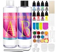 MCNory Resina Epossidica Trasparente 400ml, Kit Completo, colori Glitter, Adatto per la Creazione di Gioielli, Fai da Te, Pendenti per Collane