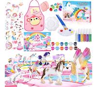 McNory Unicorno Giocattolo Bambina Set Pittura Regalo Ragazza,Unicorno Giocattoli Unicorno Figure per Pittura Unicorni da Dipingere Giochi DIY Unicorno Creativi Regalo per Bambini 4 5 6 7 8 Anni