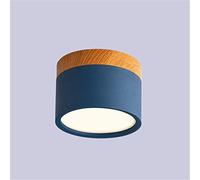 MCNUSS Plafoniera A LED Bianco Freddo, Plafoniere A LED Moderne Rotonde in Legno Per Interni Per Soggiorno Cucina Sala Da Pranzo Corridoio Ufficio,Blu