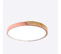 MCNUSS Plafoniera A LED Moderna in Legno Da Incasso, 2400LM 6500K, Lampade in Legno Rotonde Ultra Sottili Per Cucina, Bagno, Soggiorno, Camera Da Letto, Corridoio,Rosa,White light