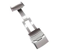 MCNVNEFSAW Chiusura a pulsante in acciaio inossidabile 304L for orologio subacqueo da 18, 20, 22, 24 mm, fibbia pieghevole solida Fermaglio(Silver,24mm)