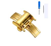 MCNVNEFSAW Chiusura for orologio adatta for Longines L2 argento oro rosa cinturini for orologi alla moda da 12/14/16/18 mm for fibbia a farfalla in acciaio inossidabile Fermaglio(Gold,18mm)