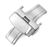 MCNVNEFSAW Chiusura for orologio for pulsante a pressione, chiusura nascosta, quattro aghi, cinturino in acciaio 316L, fibbia a farfalla, accessori for orologi Fermaglio(Silver,20mm)