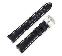 MCNVNEFSAW Cinturini vintage in vera pelle for orologi da uomo e da donna, 18, 19, 20, 21, 22 mm, fatti a mano, for fibbia in acciaio inossidabile. cinturino per orologio(Dark blue,21MM_L-130 90MM)