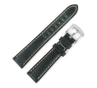 MCNVNEFSAW Cinturini vintage in vera pelle for orologi da uomo e da donna, 18, 19, 20, 21, 22 mm, fatti a mano, for fibbia in acciaio inossidabile. cinturino per orologio(Green,18MM_M-120 80MM)