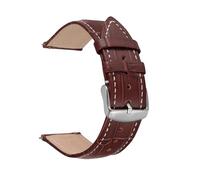 MCNVNEFSAW Cinturino for orologio for motivo a coccodrillo, 14 mm, 16 mm, 18 mm, 20 mm, 22 mm, 24 mm, fibbia in metallo argentato, for donna e uomo. cinturino per orologio(Brown-white,22mm)