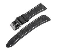 MCNVNEFSAW Cinturino for orologio in denim fatto a mano, 18, 19, 20, 22 mm, in pelle nera verde, morbido, ultrasottile, a sgancio rapido, for orologi vintage da uomo cinturino per orologio(Brack,20mm)
