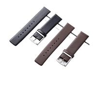 MCNVNEFSAW Cinturino for orologio in pelle di vitello ultrasottile e morbida da 16 mm, 18 mm, 20 mm, 22 mm, 24 mm, for fibbia in metallo for bracciale universale for orologio. Fermaglio(Noir,18mm)