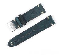 MCNVNEFSAW Cinturino for orologio in vera pelle di mucca da 18 mm, 20 mm, 22 mm, 24 mm, for fibbia ad ardiglione in acciaio inossidabile, di ricambio for uomo e donna. cinturino per orologio(A-Blue,18