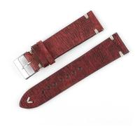 MCNVNEFSAW Cinturino for orologio in vera pelle di mucca da 18 mm, 20 mm, 22 mm, 24 mm, for fibbia ad ardiglione in acciaio inossidabile, di ricambio for uomo e donna. cinturino per orologio(C-Red,20m
