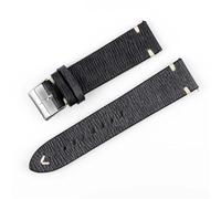MCNVNEFSAW Cinturino for orologio in vera pelle di mucca da 18 mm, 20 mm, 22 mm, 24 mm, for fibbia ad ardiglione in acciaio inossidabile, di ricambio for uomo e donna. cinturino per orologio(H-Black,2