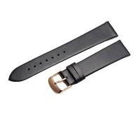 MCNVNEFSAW Cinturino for orologio in vera pelle di vacchetta da 18 mm, 20, 22, sottile e liscio, adatto for smartwatch cinturino per orologio(Black rose gold,22mm)