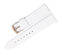 MCNVNEFSAW Cinturino for orologio in vera pelle di vacchetta da 18 mm, 20, 22, sottile e liscio, adatto for smartwatch cinturino per orologio(White rose gold,20mm)