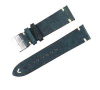 MCNVNEFSAW Cinturino for orologio retrò in vera pelle da 18 mm, 20 mm, 22 mm, 24 mm, for fibbia ad ardiglione in acciaio inox, di ricambio. cinturino per orologio(A-Blue,18mm)