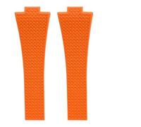 MCNVNEFSAW Cinturino in gomma adatto for orologi for TISSOT PRX Powermatic da 35 mm e 40 mm, 11 mm e 12 mm, fibbia a molla a sgancio rapido, blu navy e nero. Fermaglio(Orange,12MM_NO BUCKLE)