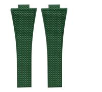 MCNVNEFSAW Cinturino in gomma adatto for orologi for TISSOT PRX Powermatic da 35 mm e 40 mm, 11 mm e 12 mm, fibbia a molla a sgancio rapido, blu navy e nero. Fermaglio(Green,12MM_NO BUCKLE)