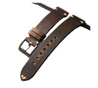 MCNVNEFSAW Cinturino in pelle di vacchetta for strato superiore fatto a mano, stile vintage, bracciale in pelle da 18, 19, 20, 21 e 22 mm, bracciale da uomo cinturino per orologio(22mm)
