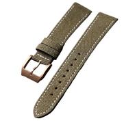 MCNVNEFSAW Cinturino in pelle for chiusura in bronzo, 20 mm, 21 mm, 22 mm, adatto for braccialetti in bronzo, cinturino morbido e sottile da uomo. cinturino per orologio(Groen,20mm)