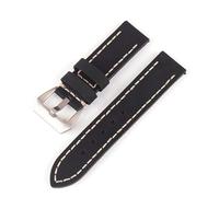 MCNVNEFSAW Cinturino in pelle retrò Crazy Horse disegnato a mano da 20 mm, 22 mm e 24 mm for smartwatch for Samsung Gear S2, 3, 42 e 46 mm. cinturino per orologio(Noir,24mm)