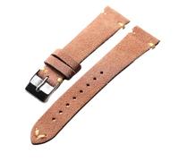 MCNVNEFSAW Cinturino in pelle scamosciata fatto a mano, 18, 19, 20, 21, 22 mm, vintage, morbido, ultra sottile, adatto for orologi antichi. cinturino per orologio(B Silver Buckle,20mm)