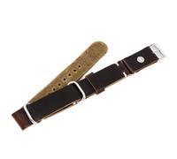 MCNVNEFSAW Cinturino lungo for orologio da 20 mm a 22 mm, cinturino vintage in pelle marrone caffè nero for rivetti, tre anelli for accessori for orologi cinturino per orologio(Dark brown,20mm)