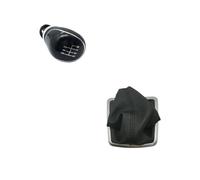 MCNVNEFSAW Cuffia pomello cambio in pelle for auto, adatta for FORD FOCUS MK2 2004 2005 2006 2007 2008 2009 2010 2011 2012 Pomello del cambio(Big black 6speed)