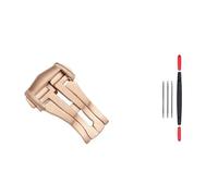 MCNVNEFSAW Fibbia for orologio in acciaio inossidabile adatta for Omega for chiusura deployante, cinturino in pelle e gomma, fibbia pieghevole a farfalla, 16 mm, 18 mm, 20 mm. Fermaglio(18mm rose gold