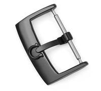 MCNVNEFSAW Fibbia for orologio in acciaio inossidabile da 12 mm, 14 mm, 16 mm, 18 mm e 20 mm, accessori for chiusura di ricambio for cinturino in pelle for strumento Fermaglio(Black,20MM_1 PC)