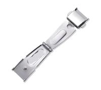 MCNVNEFSAW Fibbia for orologio unisex in acciaio inossidabile argentato for doppia pressione, chiusura pieghevole for cinturino, adatta for accessori da polso. Fermaglio(Inner width 18 mm)