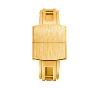 MCNVNEFSAW Fibbia pieghevole for orologio, doppio scatto, a farfalla, a sgancio rapido, estremità piatta, cinturino universale comodo, fibbia in acciaio spazzolato alla moda, 16 mm, 18 mm Fermaglio(Go