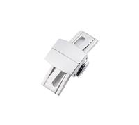 MCNVNEFSAW Fibbia pieghevole regolabile da 18 mm for cinturino in pelle e gomma siliconica, chiusura universale Fermaglio(Silver Buckle,18mm)