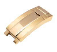 MCNVNEFSAW Fibbia scorrevole in acciaio inossidabile da 9x9 mm for chiusura a vite, adatta for cinturino for Rolex Submariner Oysterflex Daytona GMT. Fermaglio(Gold Buckle)