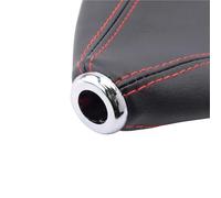 MCNVNEFSAW Pomello del cambio universale in pelle AT MT, pomello corto, cuffia adatta for Ford Galaxy For MONDEO 3 4 S Max C Pomello del cambio(Red stitches)