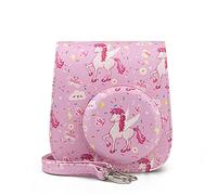 MCNVNEFSAW PU Leather Camera Bag Shoulder Strap Bag Camera Protective Cover Bag Fit For Fujifilm Fit For Mini 11 9 8 borsa fotografica(Unicorn pink)