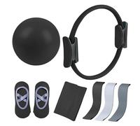 MCNZNJONV Set di Attrezzi per Il Fitness Pilates, Set Essenziale per Pilates da Donna, Set per Yoga, Anello per Pilates scolpito, Palla, Fascia di Resistenza Lunga e Calzini Antiscivolo