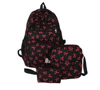 MCNZNJONV Set di tre zaini con fiocco, che include un porta pranzo e un astuccio, in nylon. Perfetto per le bambine, la scuola o i viaggi