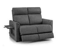 MCombo M Poltrona TV 2 posti elettrica, regolabile in posizione zero-gravity 155°, con tavolino laterale nascosto, funzione relax e cuscino in schiuma piena 35D, 7719M1 (Grigio Scuro)